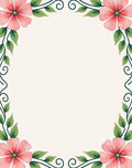 Pink Floral Vine Scroll Design Rug