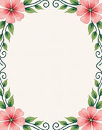 Pink Floral Vine Scroll Design Rug