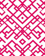 Geometric Pink White Abstract Pattern Rug