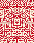 Red Geometric Abstract Pattern Rug