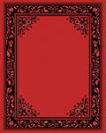 Ornate Floral Vine Border Design Rug