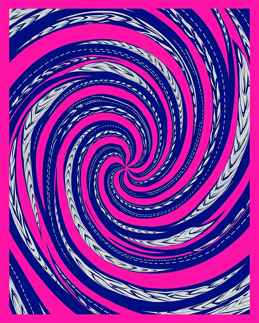 Vibrant Pink Swirl Abstract Rug