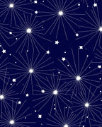 Cosmic Starburst Patterned Dark Rug