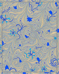 Blue Floral Swirl Pattern Rug