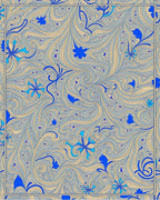 Blue Floral Swirl Pattern Rug