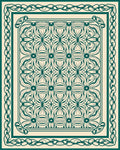 Elegant Teal Floral Pattern Rug