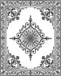 Ornate Floral Bordered Rococo Design Rug