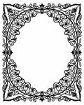 Intricate Floral Swirl Ornamental Border Rug