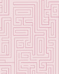 Pink Maze Patterned Contemporary Rug