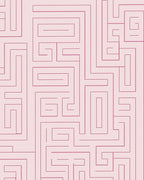 Pink Maze Patterned Contemporary Rug