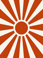 Radiant Sunburst Orange Cream Design Rug