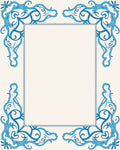 Blue Swirls Ornamental Frame Design Rug