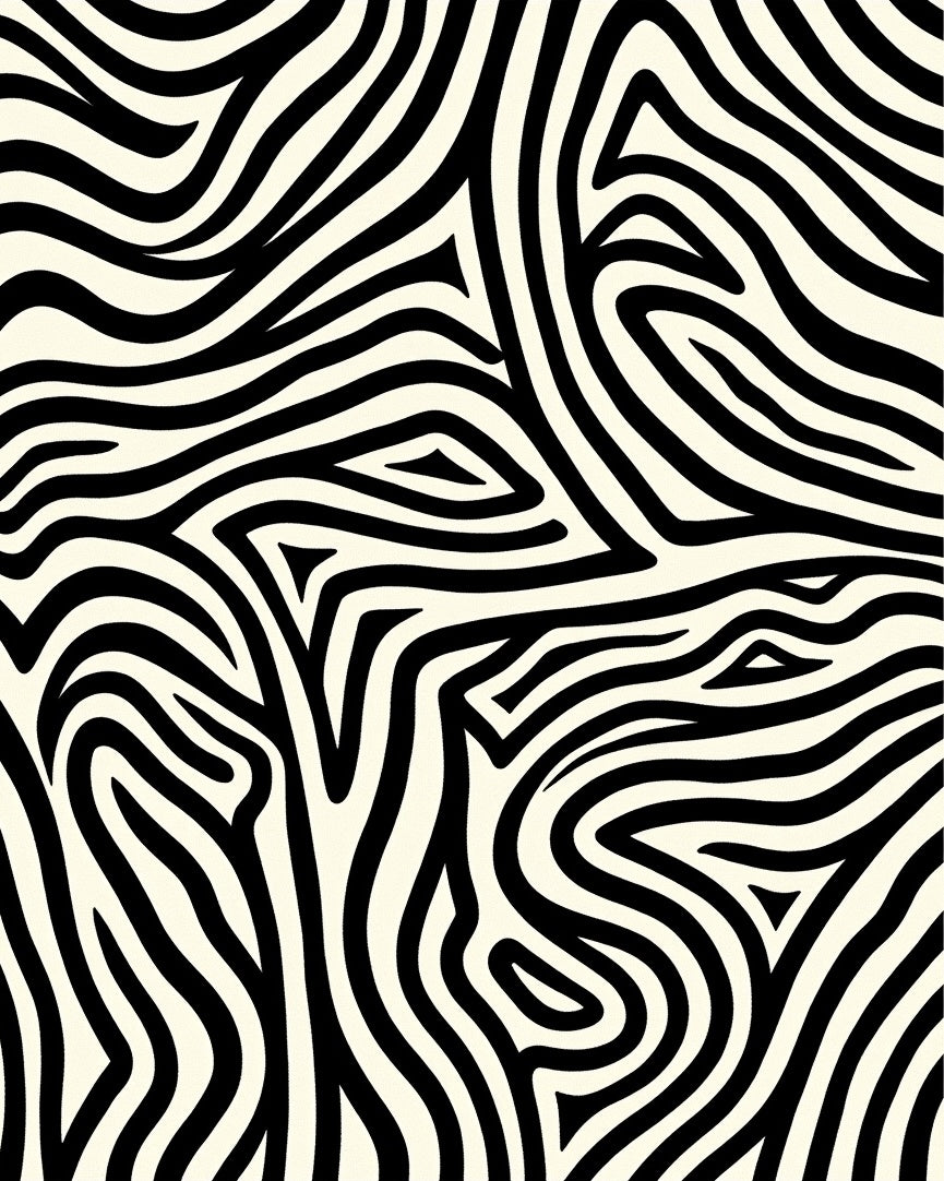 Bold Black White Zebra Stripe Design Rug