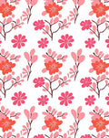 Coral Pink Blooming Branches Rug