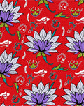 Vibrant Red Floral Pattern Rug