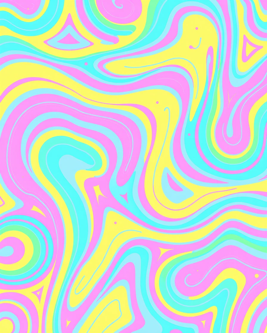 Pastel Swirl Abstract Pattern Rug
