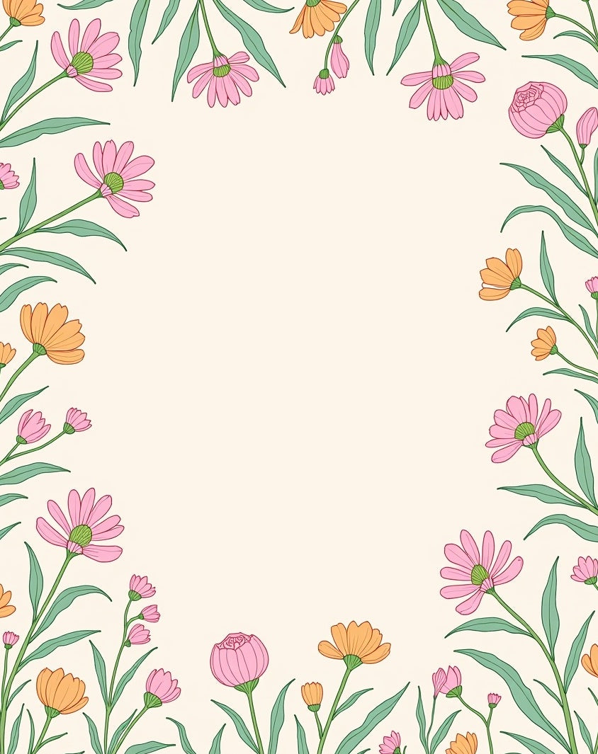 Pastel Floral Meadow Design Rug