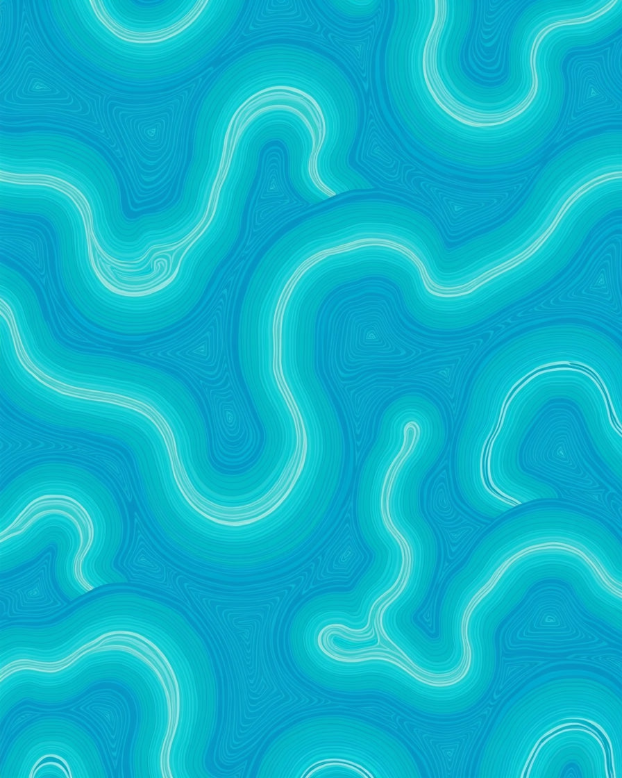 Blue Wavy Agate Inspired Pattern Rug