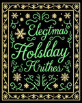 Festive Mint Green Snowflake Floral Frame Rug