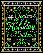 Festive Mint Green Snowflake Floral Frame Rug