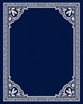 Elegant White Floral Scroll Frame Design Rug