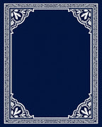 Elegant White Floral Scroll Frame Design Rug