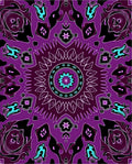 Vibrant Purple Abstract Floral Pattern Rug