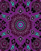 Vibrant Purple Abstract Floral Pattern Rug
