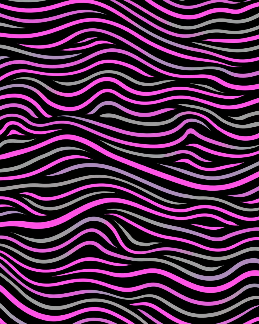 Hot Pink Gray Abstract Wave Rug