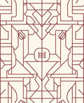 Geometric Red Lines Pattern Rug