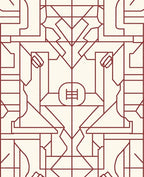 Geometric Red Lines Pattern Rug