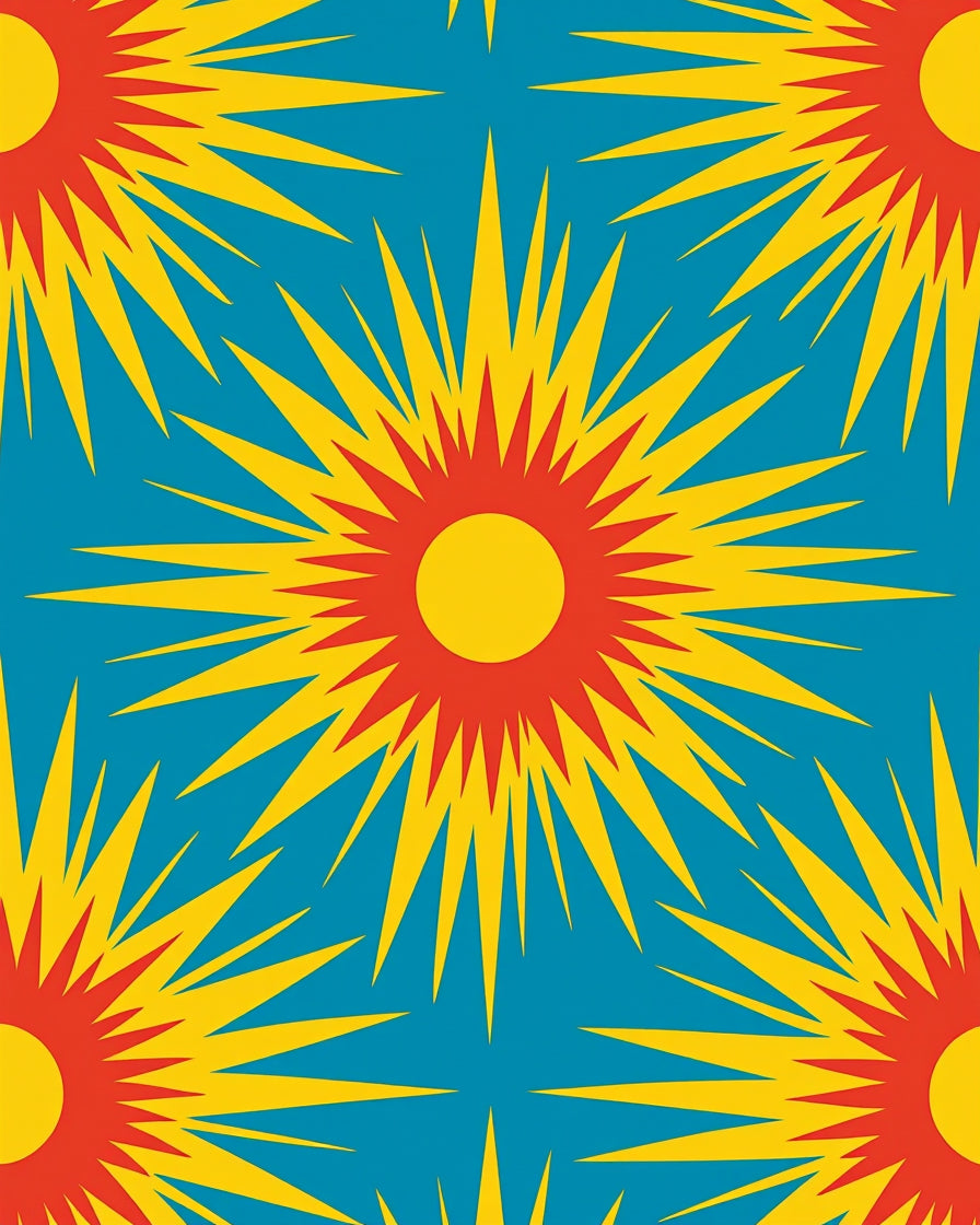Radiant Sunburst Pattern Rug