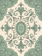 Vintage Floral Scrollwork Pattern Design Rug