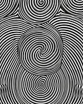 Abstract Swirl Black White Line Design Rug
