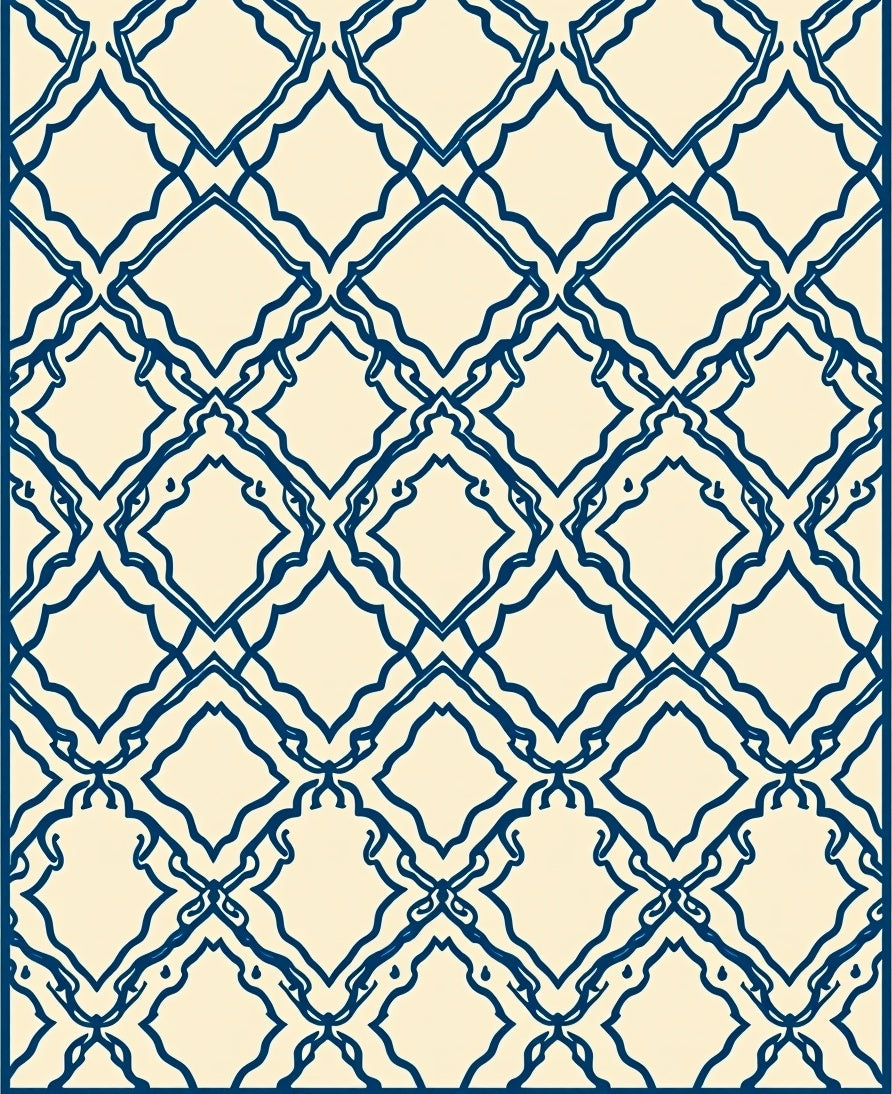 Classic Diamond Lattice Pattern Rug