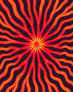 Energetic Sunburst Geometric Pattern Rug