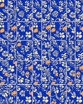 Blue Floral Cream Orange Fields Rug