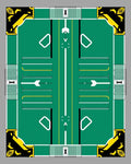Bold Green Yellow Geometric Design Rug