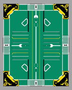 Bold Green Yellow Geometric Design Rug