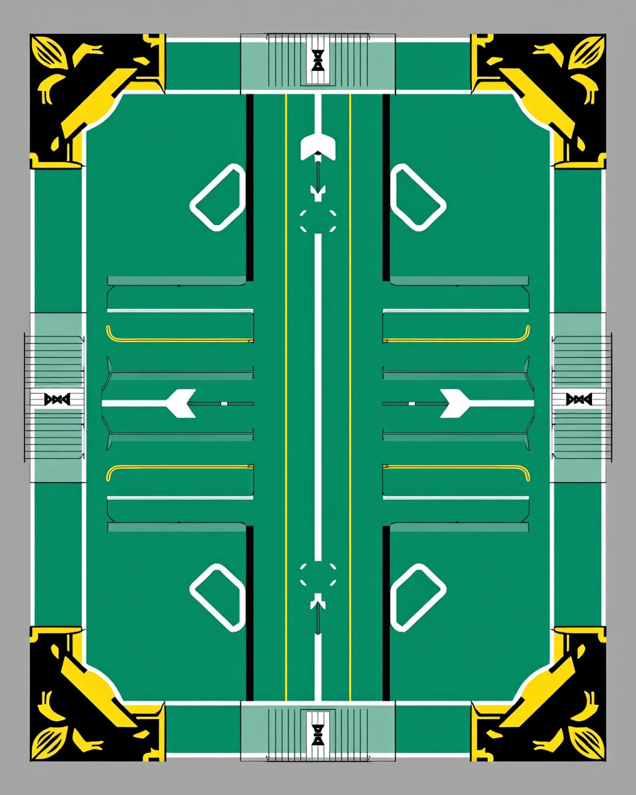 Bold Green Yellow Geometric Design Rug