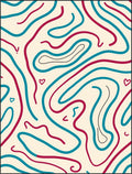 Abstract Curvy Lines Pattern Design Rug