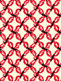 Abstract Red Black Floral Pattern Rug