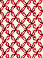 Abstract Red Black Floral Pattern Rug