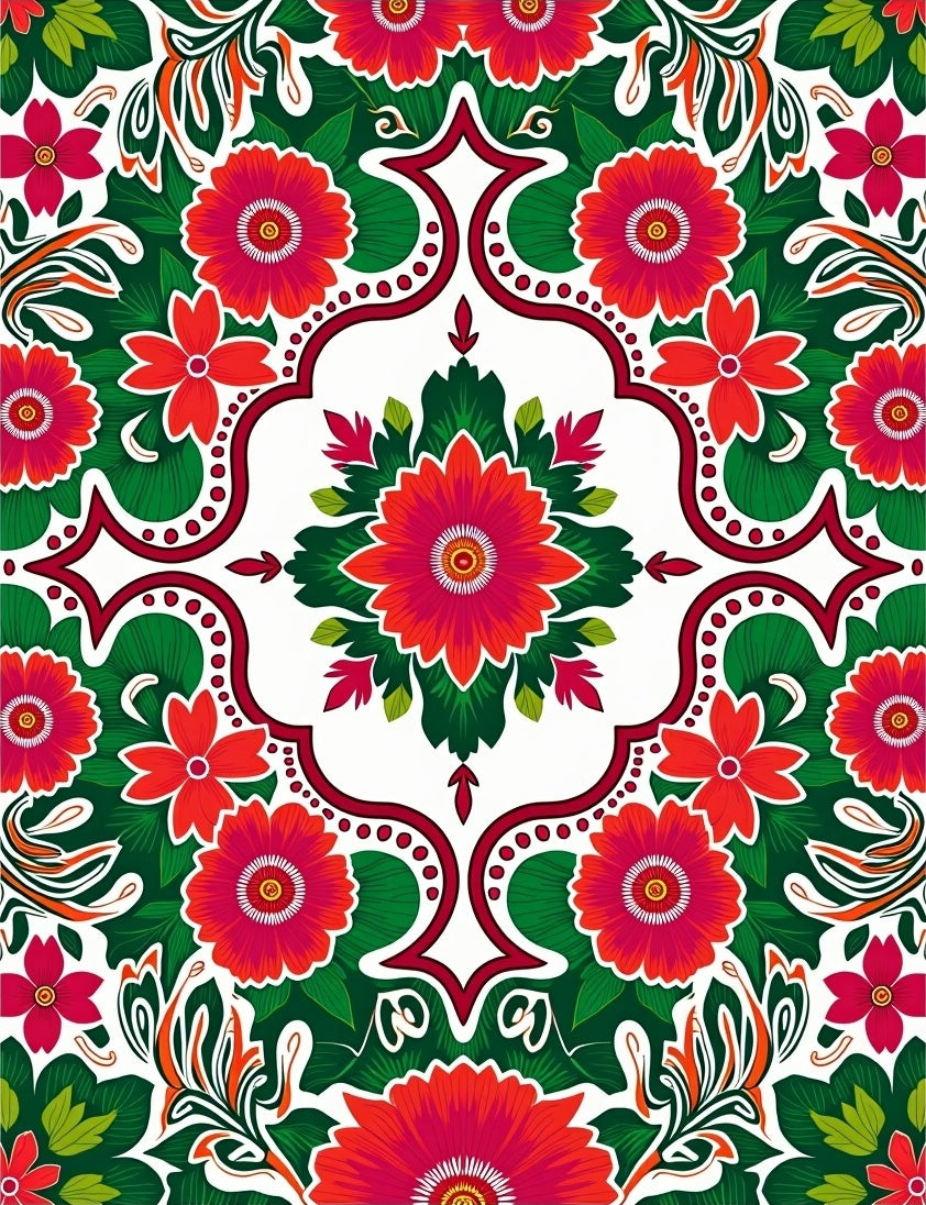 Vibrant Floral Pattern Rug