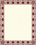 Classical Red Floral Border Design Rug