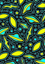 Whimsical UFO Star Pattern Rug