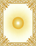 Golden Sunburst Ornate Scrollwork Rug