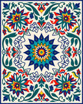 Vibrant Floral Starburst Pattern Rug