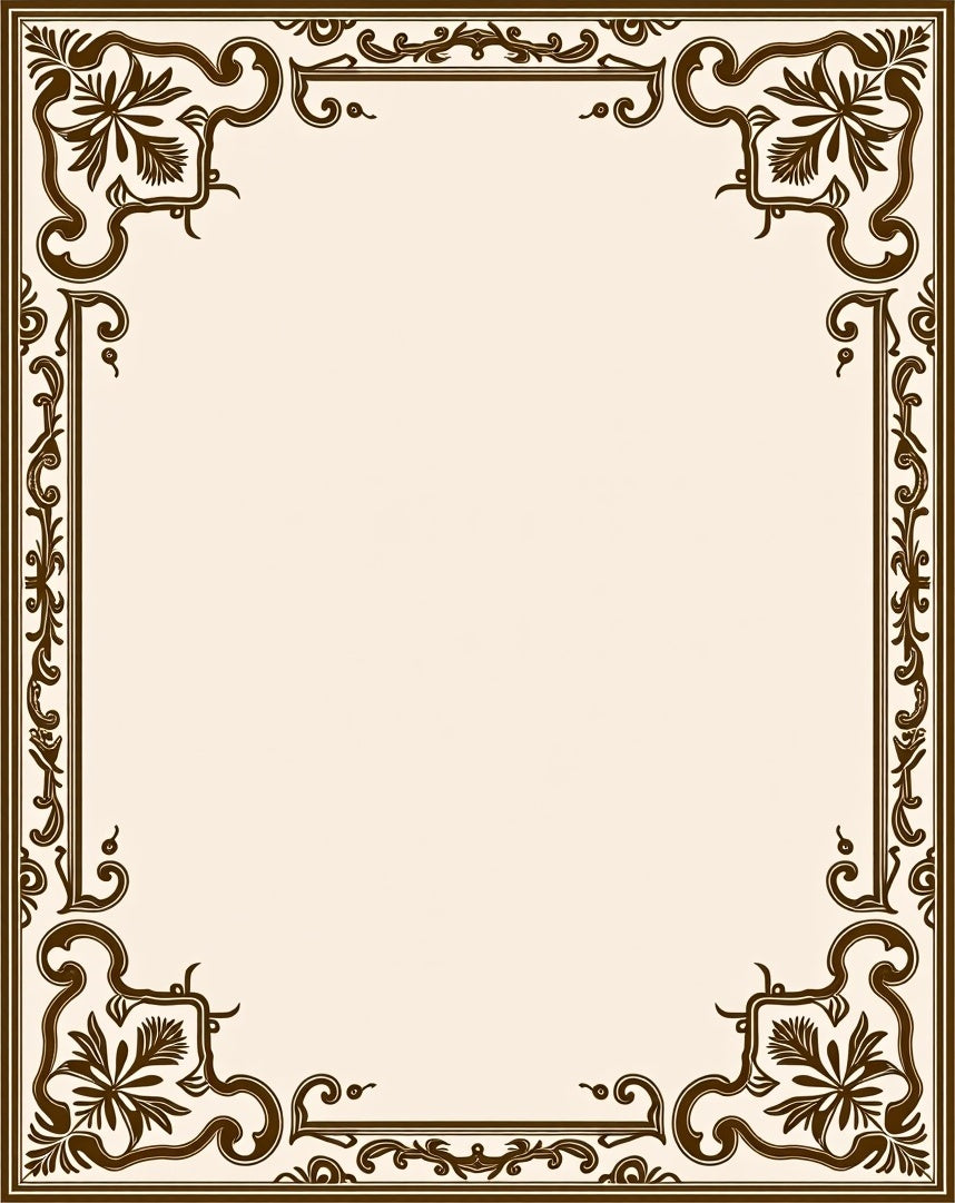 Traditional Floral Scrollwork Border Design Rug