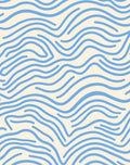 Abstract Blue Wave Pattern Rug